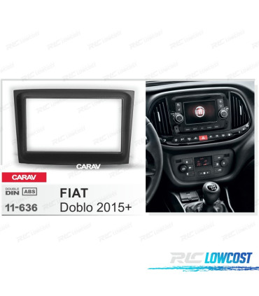 FACADE AUTORADIO 2-DIN NOIR POUR FIAT DOBLO 15-