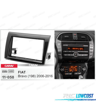 FACADE AUTORADIO 2-DIN NOIR POUR FIAT BRAVO