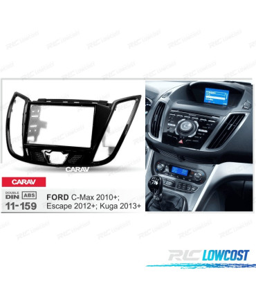FACADE AUTORADIO 2 DIN NOIR BRILLANT POUR FORD C-MAX KUGA ESCAPE AVEC ÉCRAN 4.2