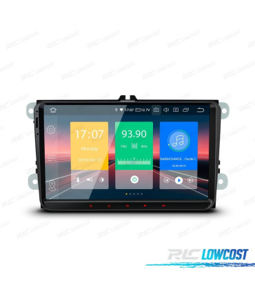 AUTORADIO 2DIN GPS ANDROID 12 TOUCH LCD 9" VOLKSWAGEN VW POUR SEAT ET SKODA