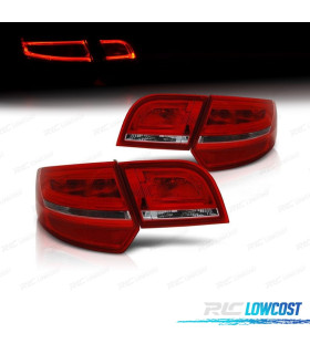 FEUX ARRIÈRE POUR AUDI A3 8PA SPORTBACK 04-08 LED LIGHT ROUGE CHROMÉ