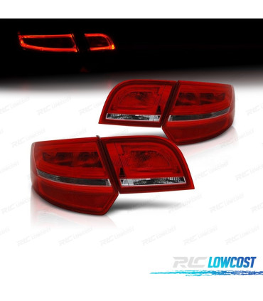 FEUX ARRIÈRE POUR AUDI A3 8PA SPORTBACK 04-08 LED LIGHT ROUGE CHROMÉ