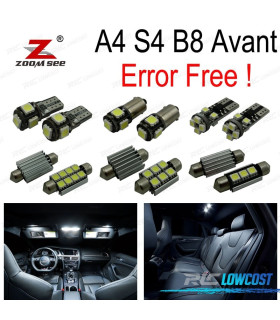 KIT 20 AMPOULES LED INTÉRIEUR POUR AUDI A4 S4 B8 QUATTRO AVANT