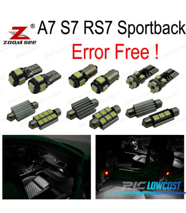 KIT 18 AMPOULES LED INTÉRIEUR AUDI A7 S7 RS7 SPORTBACK 2012-