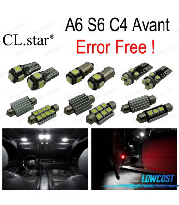 KIT 19 AMPOULES LED INTÉRIEUR POUR AUDI A6 S6 C4 AVANT WAGON 94-97