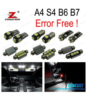 KIT 20 AMPOULES LED INTÉRIEUR AUDI A4 S4 RS4 B6 B7 02-08