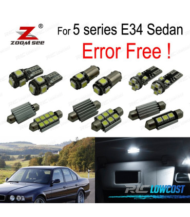 KIT 19 AMPOULES LED INTÉRIEUR BMW SÉRIE 5 E34 BERLINE 518i 520i 524td 525i 525ix 525td 530i 535i 540i M5 1988-19