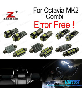 KIT 18 AMPOULES LED INTÉRIEUR POUR SKODA OCTAVIA 2 MK2 MKII 1Z5 COMBI BREAK 05-12