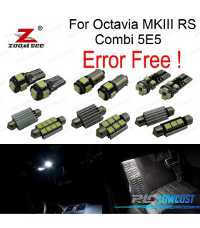 KIT 17 AMPOULES LED INTÉRIEUR POUR SKODA OCTAVIA MK 3 MKIII RS COMBI 5E5 BREAK 2013-2020