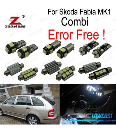 KIT 17 AMPOULES LED INTÉRIEUR POUR SKODA FABIA 1 MK1 MKI KOMBI WAGON 1999-2007