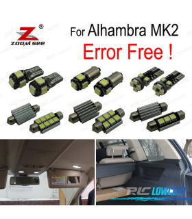 KIT 21 AMPOULES LED INTÉRIEUR SEAT ALHAMBRA II MK2 710 711 11-17