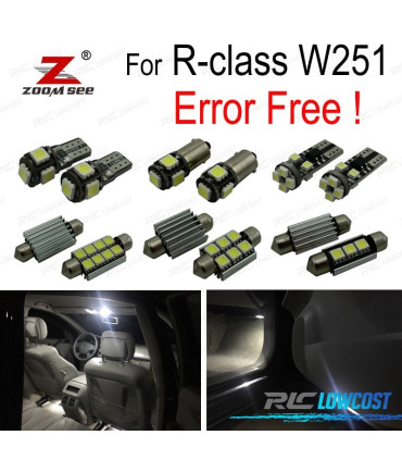 KIT 22 AMPOULES LED INTÉRIEUR POUR MERCEDES CLASSE R W251 R320 R350 R500 06-14