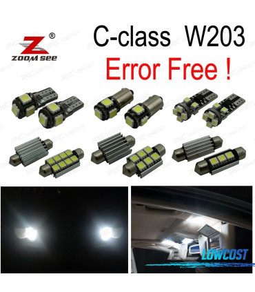 KIT 17 AMPOULES LED INTÉRIEUR POUR MERCEDES CLASSE C W203 C180 C200 C220 C230 C240 C280 c320 C32 AMG C55 00-07