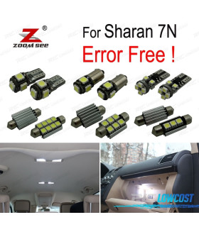 KIT 21 AMPOULES LED INTÉRIEUR POUR VOLKSWAGEN VW SHARAN 7N 2011-2018