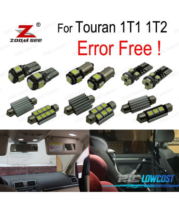 KIT 18 AMPOULES LED INTÉRIEUR POUR VOLKSWAGEN VW TOURAN 1T1 1T2 2003-2010