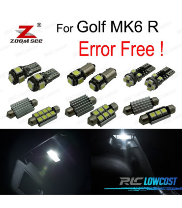 KIT 13 AMPOULES LED INTÉRIEUR POUR VOLKSWAGEN VW GOLF MK6 R GOLF R MKVI 2012-2013