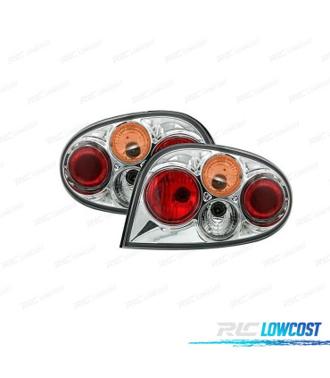 FEUX ARRIÈRE POUR RENAULT MEGANE COUPÉ 96-99 FOND CHROMÉ