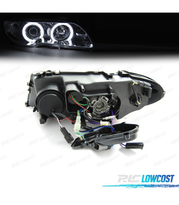 PHARES BMW E46 COUPE 03-06 XÉNON ANGEL EYES CCFL FOND CHROMÉ