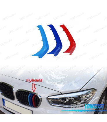 BANDES DE CALANDRE TRICOLOR POUR BMW M SÉRIE 1 F20F21 LCI 15- 11 LAMES