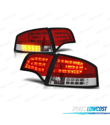 FEUX ARRIÈRE POUR AUDI A4 B7 BERLINE 4-07 LED ROUGE CHROMÉ