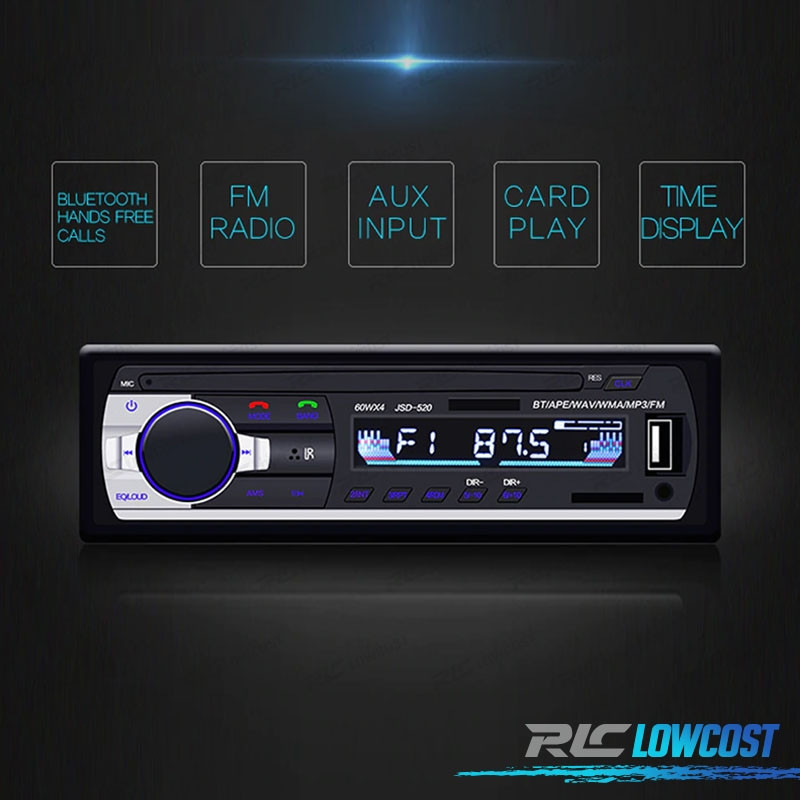 AUTORADIO 1DIN BLUETOOTH MP3 USB SD AUX