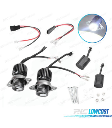KIT AMPOULES ANGEL EYES LED 80W CANBUS BMW E90 E91 LCI SANS XÉNON
