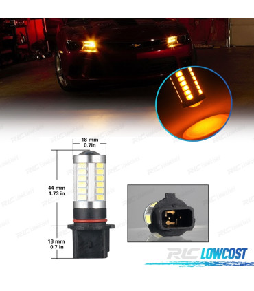 AMPOULES LED P13W PSX26W SP13W ORANGE CLIGNOTANT