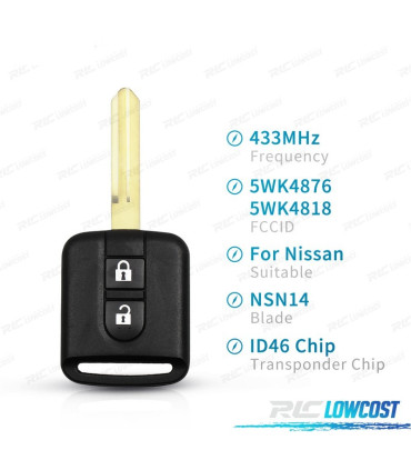 KIT CLÉS COMPLET NISSAN ELGRAND X-TRAIL QASHQAI NAVARA MICRA NOTE NV200