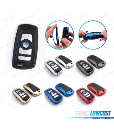 COQUES CLÉ BMW CARRÉ CHROMÉ ET NOIR