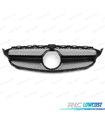 GRILLE MERCEDES W205 14-18 LOOK AMG C63 NOIR BRILLANT CAMÉRA
