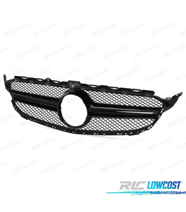 GRILLE MERCEDES W205 14-18 LOOK AMG C63 NOIR BRILLANT CAMÉRA