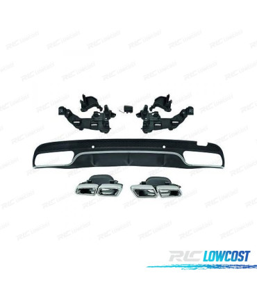 DIFFUSEUR MERCEDES CLASSE C W204 14-18 LOOK AMG C63 BERLINE + EMBOUTS D´ÉCHAPPEMENT