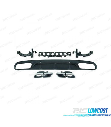 DIFFUSEUR MERCEDES CLASSE C W205 14-18 LOOK AMG C63 + EMBOUTS D´ÉCHAPPEMENT
