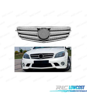 CALANDRE MERCEDES W204 07-11 LOOK AMG NOIR CHROMÉ