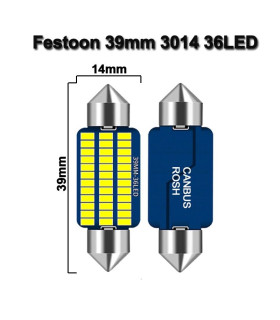 AMPOULE LED DE PLAQUE D'IMMATRICULATION 39 MM 36LEDS