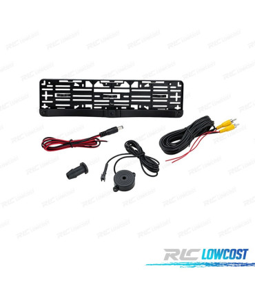 SUPPORT DE PLAQUE D'IMMATRICULATION PDC + CAMERA DE STATIONNEMENT AVEC LEDS