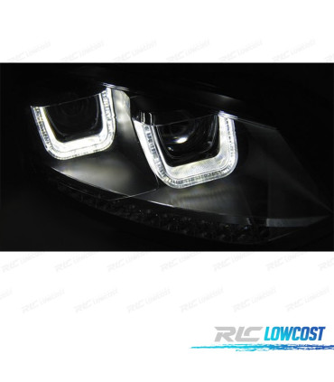 PHARES VOLKSWAGEN VW POLO 6R 09-14 U-TYPE CLIGNOTANTS DYNAMIQUES LED NOIR