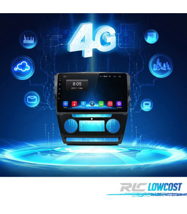 AUTORADIO ANDROID 10 GPS 10" POUR SKODA OCTAVIA 208-2013 USB TACTIL HD