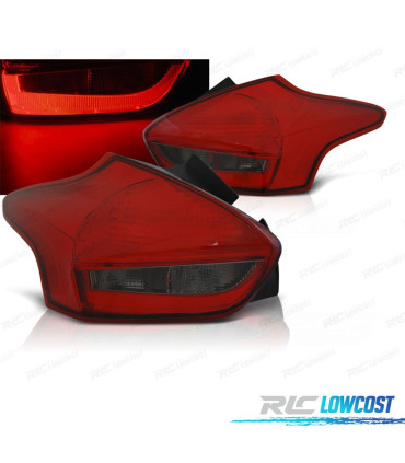 FEUX ARRIÈRE FORD FOCUS 3 HATCHBACK 14- BARRE LED ROUGE FUMÉ