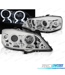 PHARES OPEL ASTRA G 97-04 ANGEL EYES CCFL FOND CHROMÉ