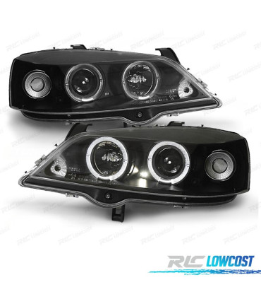 PHARES OPEL ASTRA G 97-04 ANGEL EYES FOND NOIR H1 H1