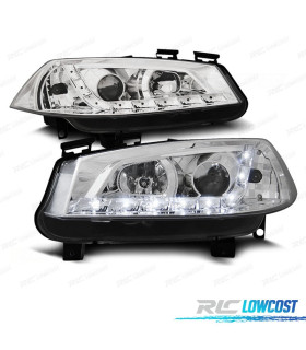 PHARES RENAULT MEGANE 02-05 FEUX DE JOUR À LED FOND CHROME