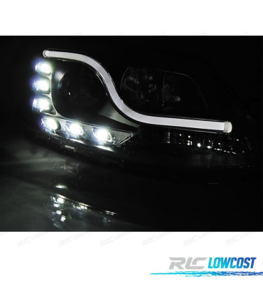 PHARES NOIR POUR VOLKSWAGEN VW JETTA VI 11-14 TRU DRL