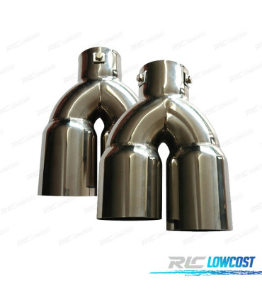 PACK DE 2 EMBOUTS D'ÉCHAPPEMENT ROND INOX