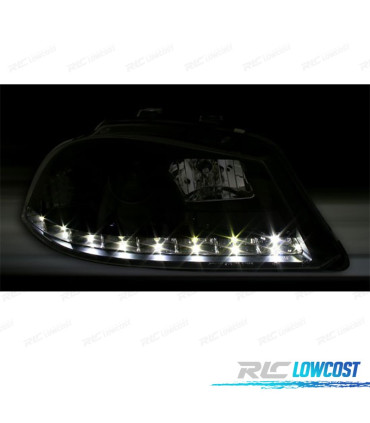PHARES SEAT IBIZA CORDOBA 6L 02-08 DAYLIGHT LED FOND NOIR