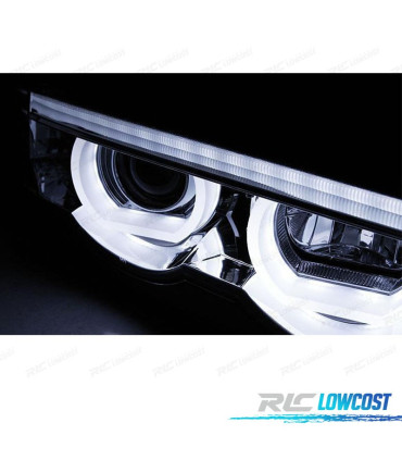 PHARES BMW E38 94-01 ANGEL EYES FOND CHROMÉ