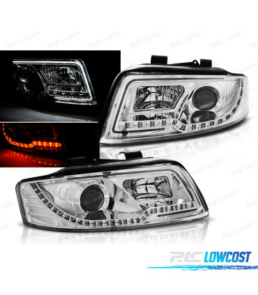 PHARES AUDI A4 00-04 LED TUBE LIGHTS CHROMÉ