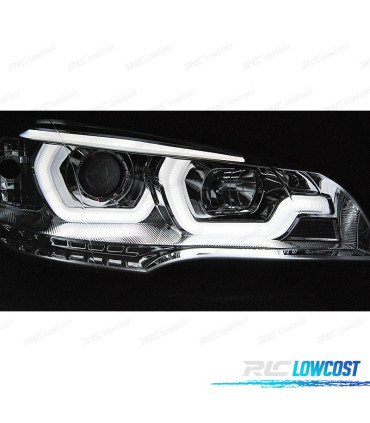 PHARES BMW X5 E70 07-13 LED YEUX ANGES CHROMÉ