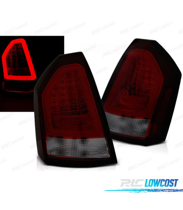 FEUX ARRIÈRE POUR CHRYSLER 300C 05-08 TUBE LED ROUGE FUMÉ