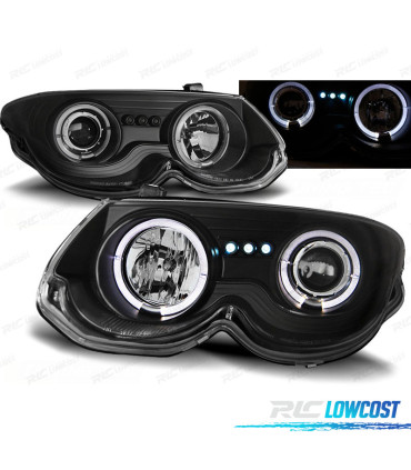 PHARES CHRYSLER 300M 99-04 ANGEL EYES LED NOIR